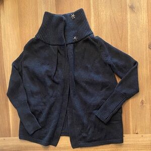 Lululemon 100% merino wool Black/charcoal Knit Cardigan with High Collar.